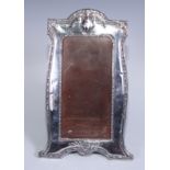A George V silver easel photograph frame, in the Neo-Classical Revival taste, 28cm high,