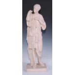 A 19th century composition library figure, Diana of Gabii, after the Ancient Greek traditionally