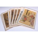 A collection of 18 Chinese watercolours, painted with court and further figural tableaux, others