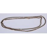 A 19th century fancy-link guard chain, 95cm long