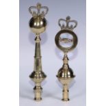 Masonic/Friendly Society Interest - a 19th century West Country brass friendly society pole head,