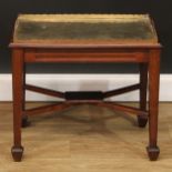 A Chippendale Revival country house tea stand, the Chinese brass serving tray engraved with