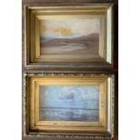 Chisolm Cole, A.R.C.A. (fl.1890-1899) A pair, Beaches signed, oils on canvas, 29cm x 50cm ** We