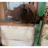 Salvage - A large cast iron vice, 19cm high. ** We would please ask that all payments are made by