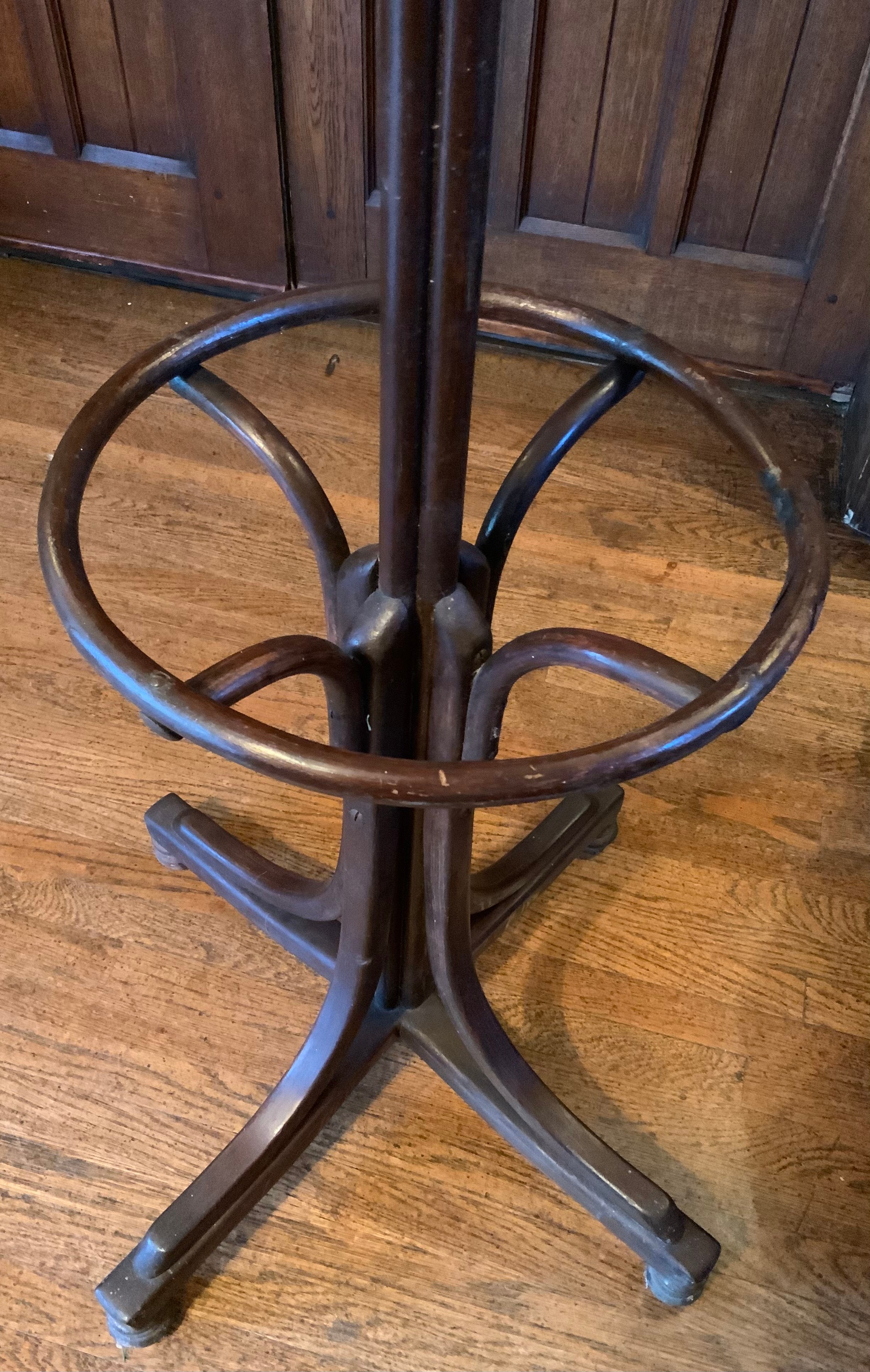 An early 20th century bentwood coat stand, cluster column, quatrefoil base, 210cm high, c.1910 - Image 2 of 2