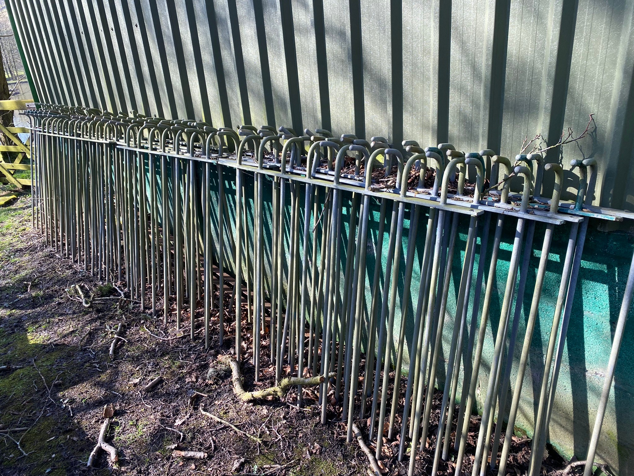 Salvage - A long run of galvanized estate fencing, approximately 27m long (22). ** We would please