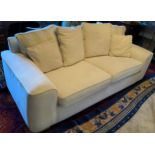 A cream three piece suite, of contemporary design ** We would please ask that all payments are