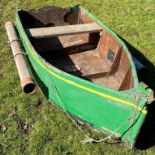 A plywood pond rowing boat, My-Newt, 245cm long, 104cm wide; c/w MotorGuide 12v electric boat