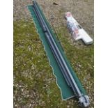 A large retractable awning and crank handle, approximately 9ft wide; a trailer board (2). ** We