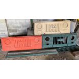 Salvage - Three YAK truck cab fronts, stamped aluminum, 146cm wide; fairy winches gearbox/power take
