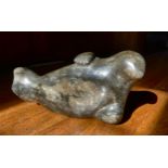 Inuit Art, North West Territories, granite, seal, reclining, 29cm wide, c.1960 ** We would please