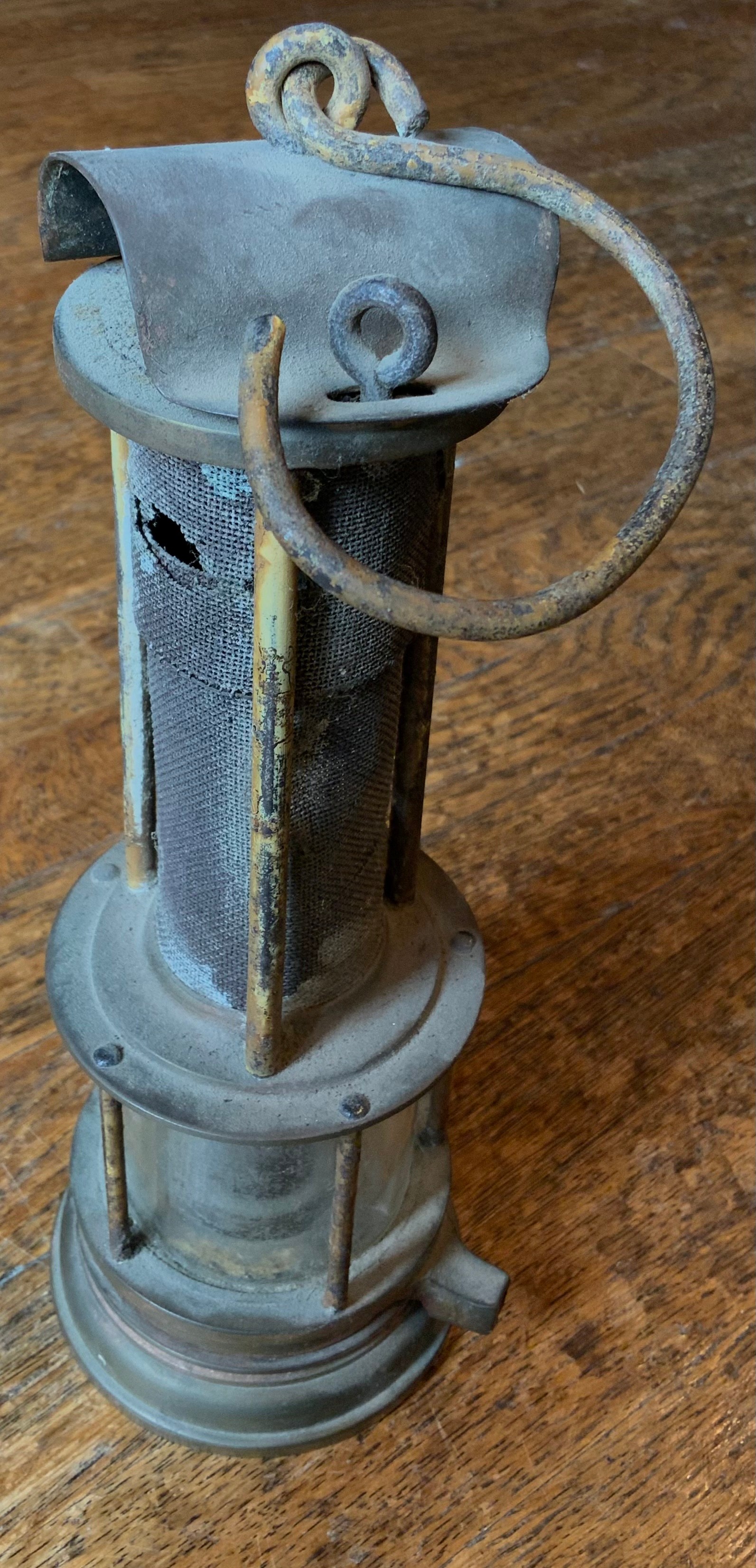 A Joseph Cooke Clanny type miners lamp, glass protected by five rods, the gauze by three rods, - Image 2 of 3