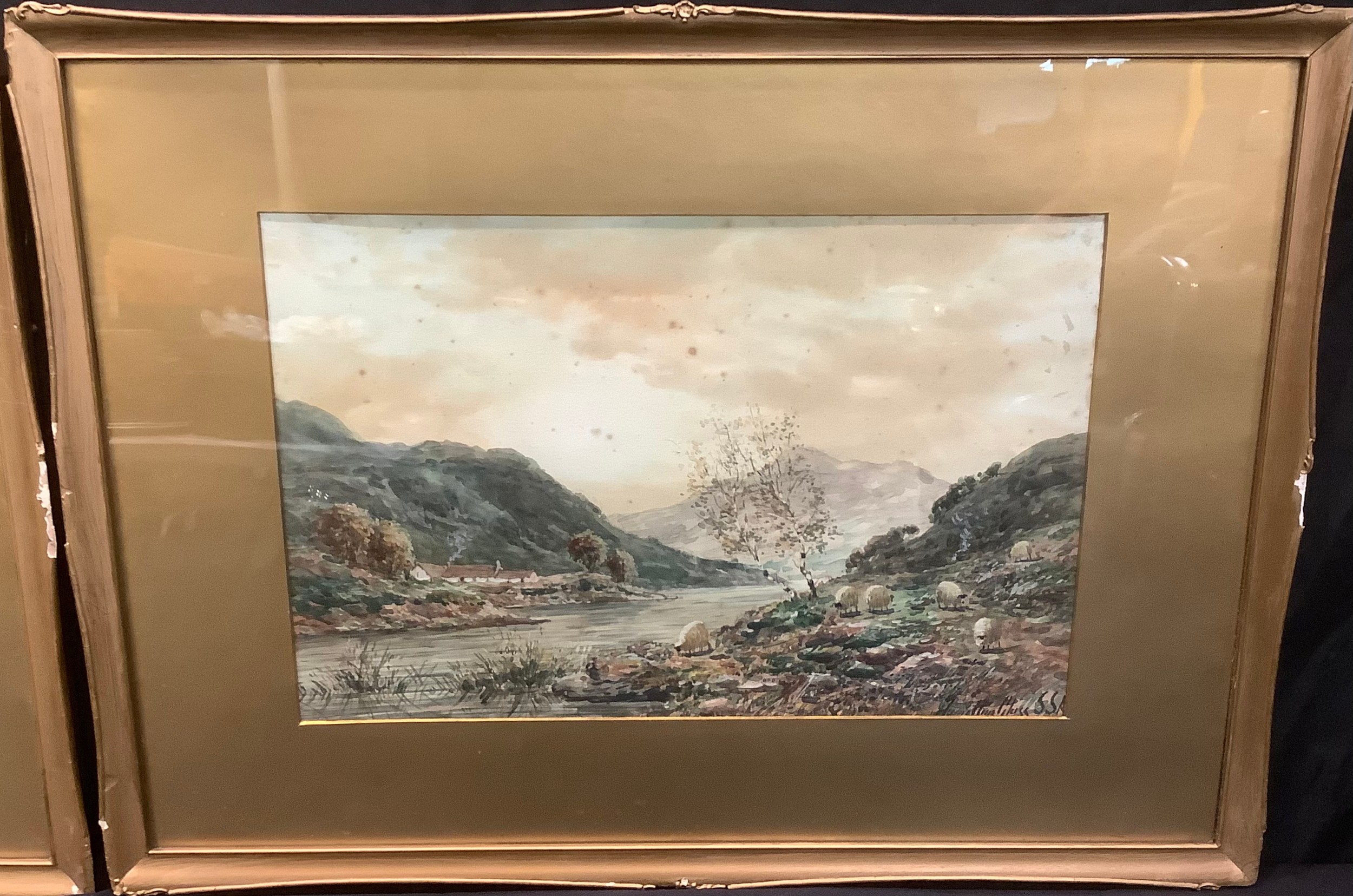 John Hamilton Glass SSA (Scottish Fl. 1880 - 1925) A Pair, Loch and Mountain Landscapes signed, - Bild 3 aus 4
