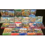 Jigsaws - Corner Piece Puzzles, twelve 500 piece, including Mellow Bridge Dublin, Lake Garda