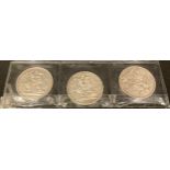 Coins - a Victorian silver crown coin 1894, two others 1894 and 1889 (3)