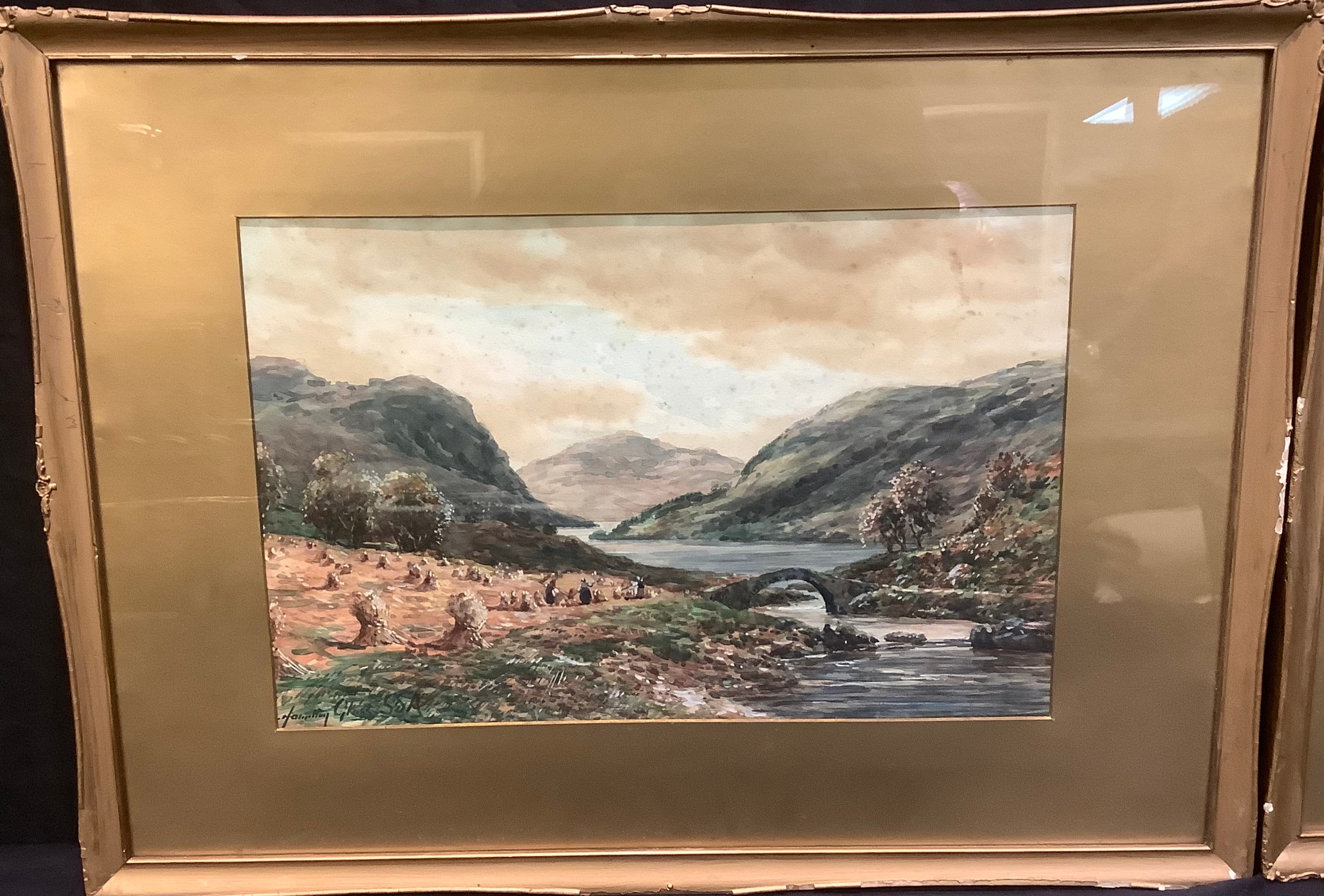 John Hamilton Glass SSA (Scottish Fl. 1880 - 1925) A Pair, Loch and Mountain Landscapes signed, - Bild 2 aus 4