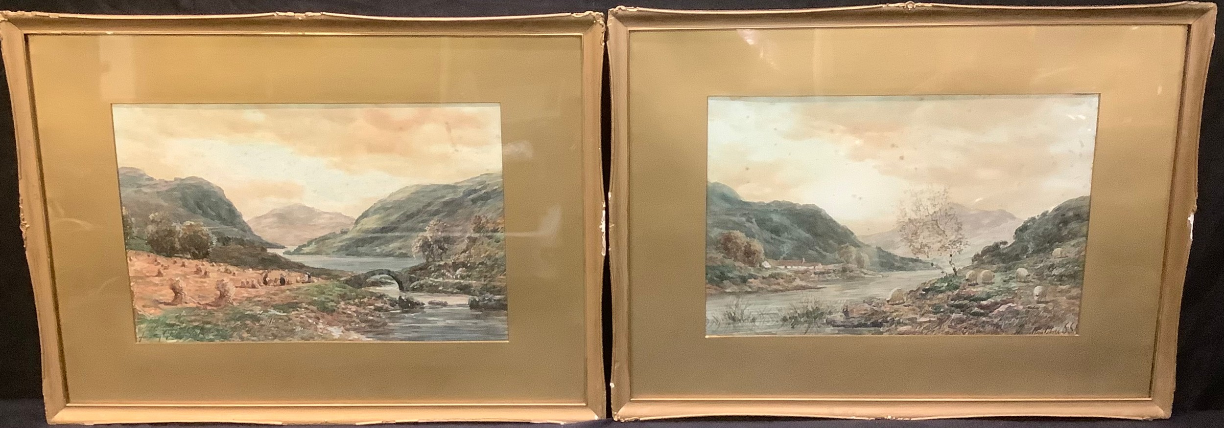 John Hamilton Glass SSA (Scottish Fl. 1880 - 1925) A Pair, Loch and Mountain Landscapes signed,