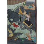 Persian School Elephants in Battle watercolour and gouache, manuscript page, 23cm x 14cm