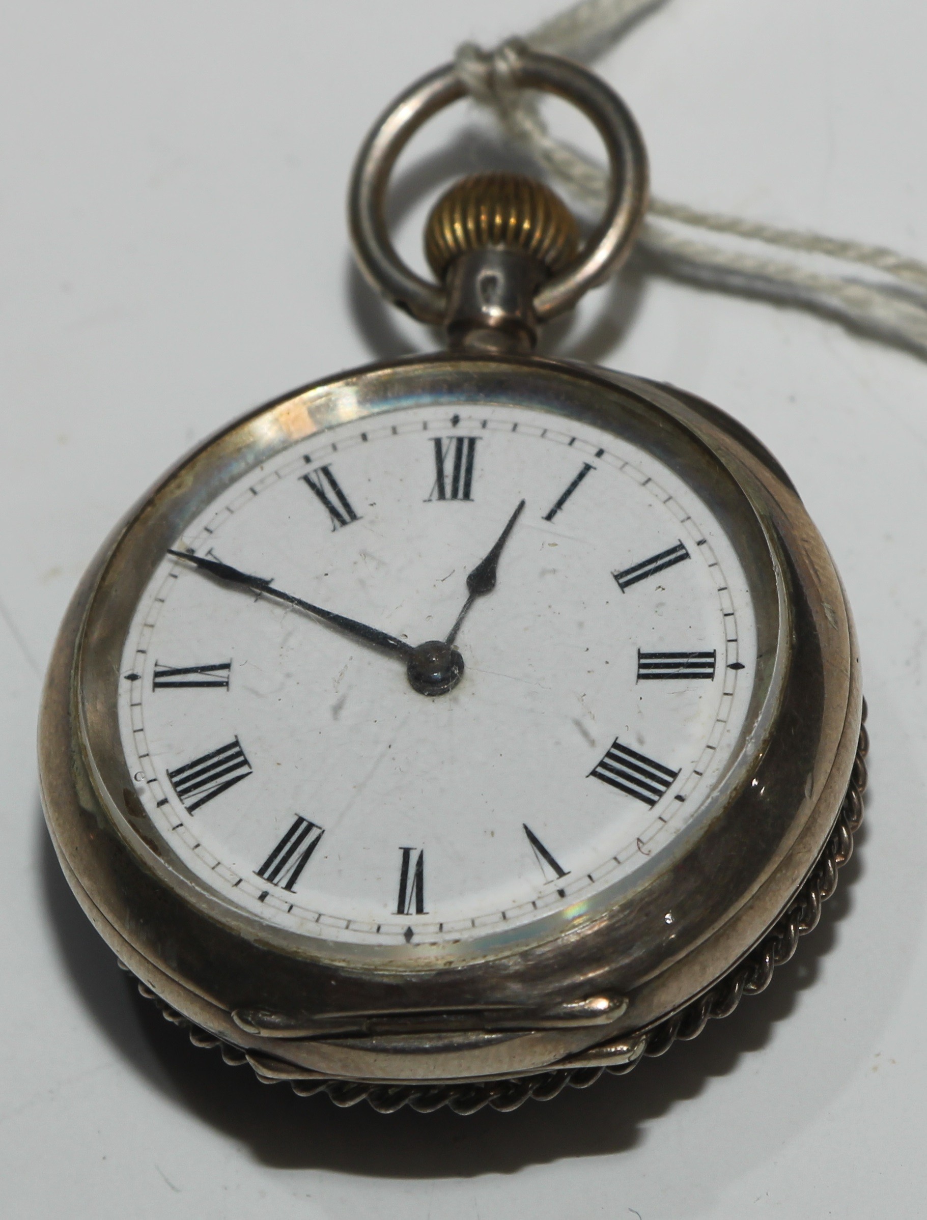 A 19th century Swiss open faced pocket watch, retailed by Fattorini & Sons, Bradford, 7cm over loop, - Image 3 of 6