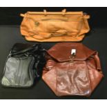 A Smith & Canova brown leather tan leather holdall; another, made in Columbia; other bags