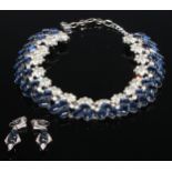A Christian Dior Bijoux fashion necklace, set with an arrangement of faceted blue and white glass