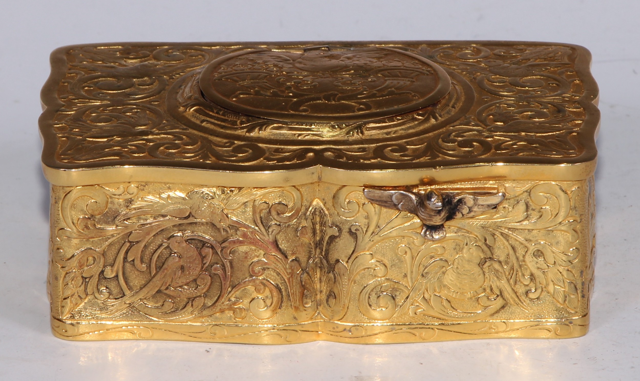 An early 20th silver-gilt singing bird automaton box, Swiss or German, possibly by Karl Griesbaum, - Image 2 of 7