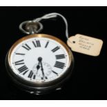 An early 20th century Swiss Goliath pocket watch, bold Roman numerals, subsidiary seconds dial,