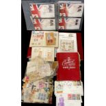 Philately - a collection of stamps and first day covers, Great Britain and world, albums and