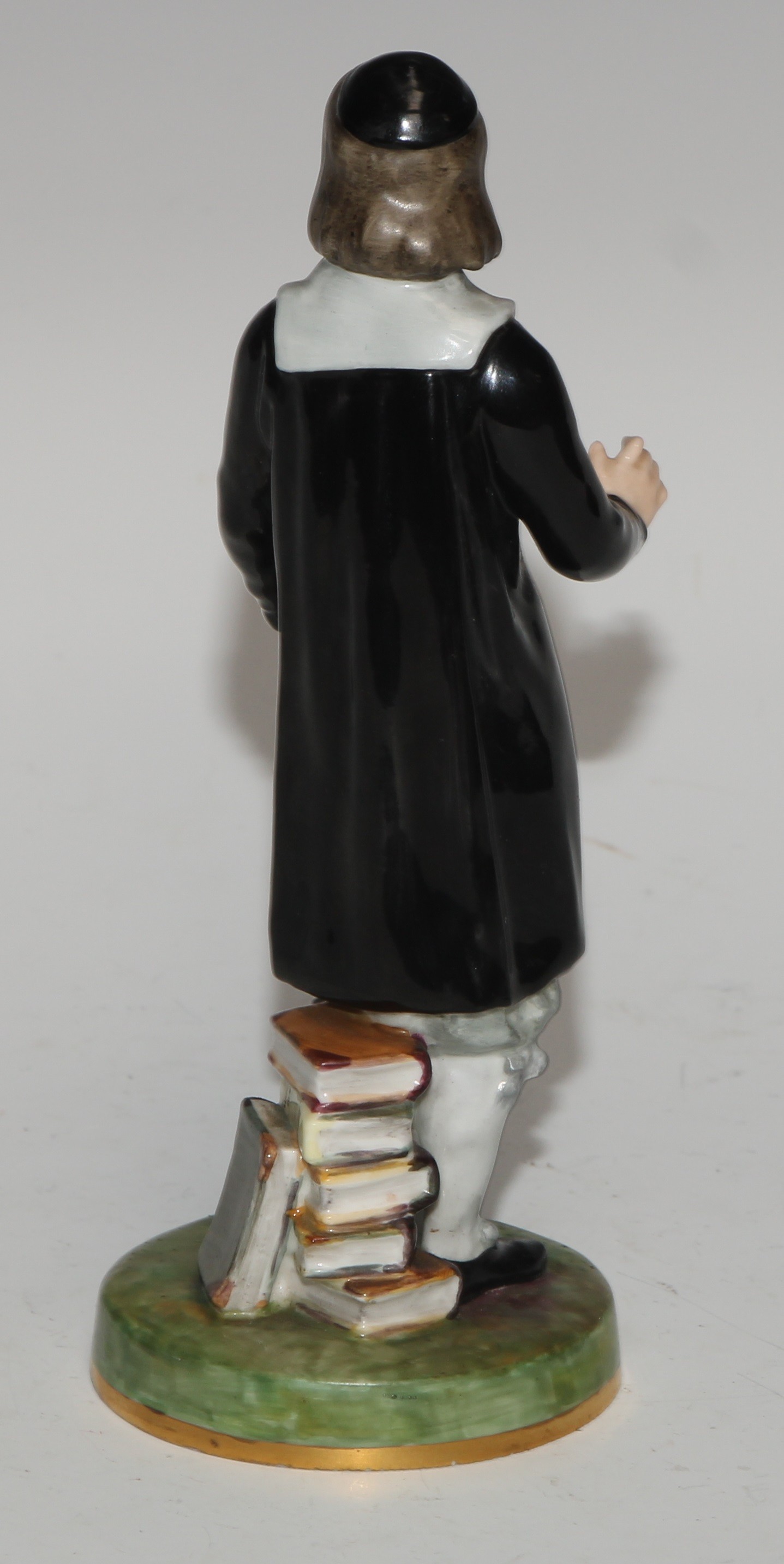 A Royal Crown Derby figure, San Grada, modelled with his books, 17cm high, printed mark - Image 3 of 5