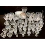 Glassware - jugs, glasses, vase, sundae dishes; etc