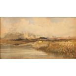 David Cox (1809-1885) Cathedral on the Fens signed, watercolour, 19cm x 33.5cm