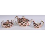 A Royal Crown Derby 2451 pattern teapot, jug and sucrier (3)