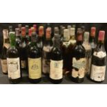 Wines and Spirits - thirty one miscellaneous bottles, red or white wine, 750cl, many lacking or