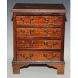 Miniature Furniture - a George III style table top chest, rectangular top above four long drawers,