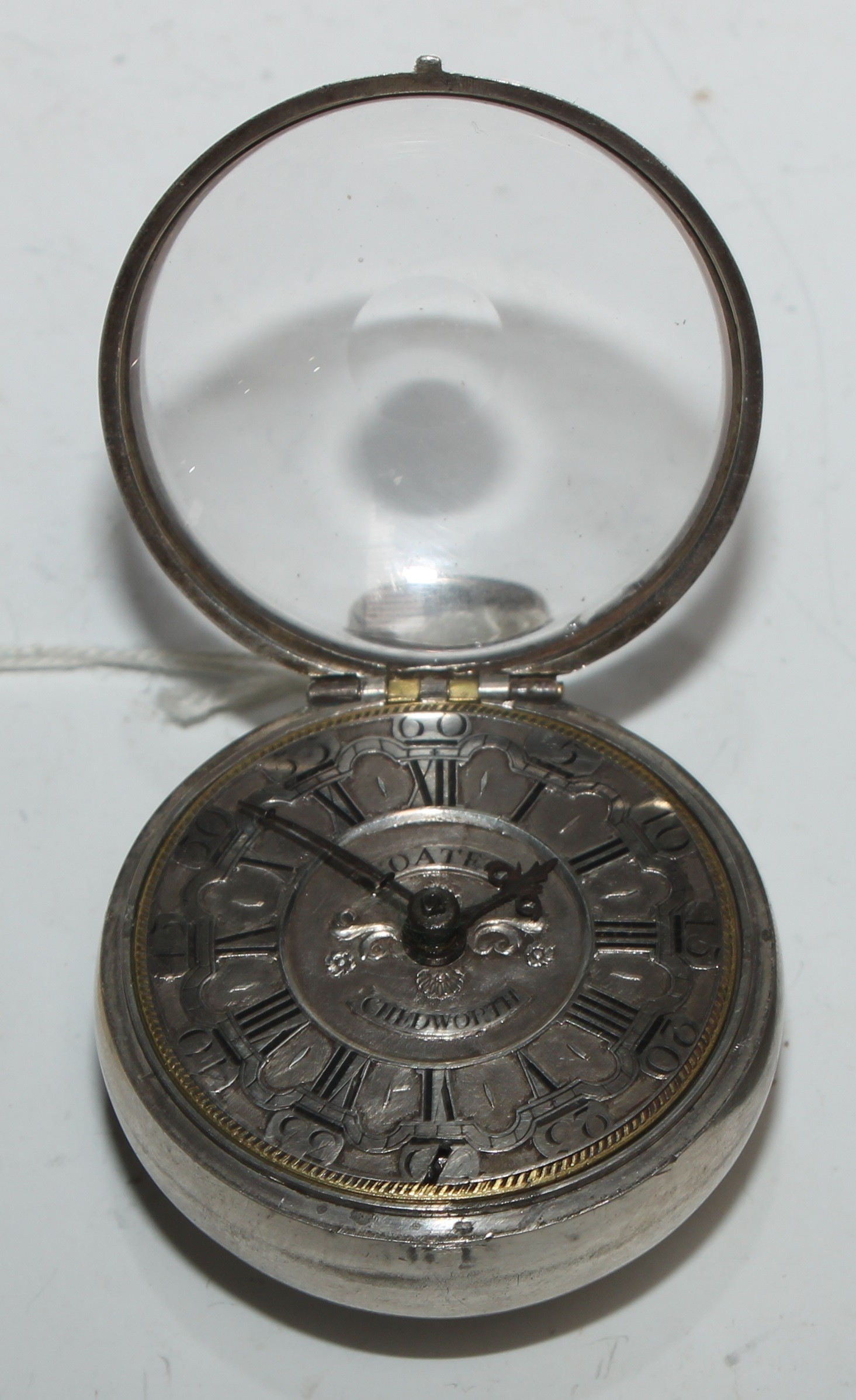 A George III silver pair cased pocket watch, by Giles Coates, Chedworth, 4cm dial signed and - Image 5 of 6