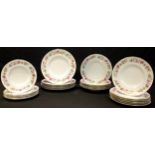 A Crown Royal Crown Derby part dinner service, for six, comprising dinner plates, dessert plates,
