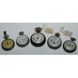 A Swiss gun metal calendar pocket watch, 4.5cm dial with Roman numerals, subsidiary seconds, day,