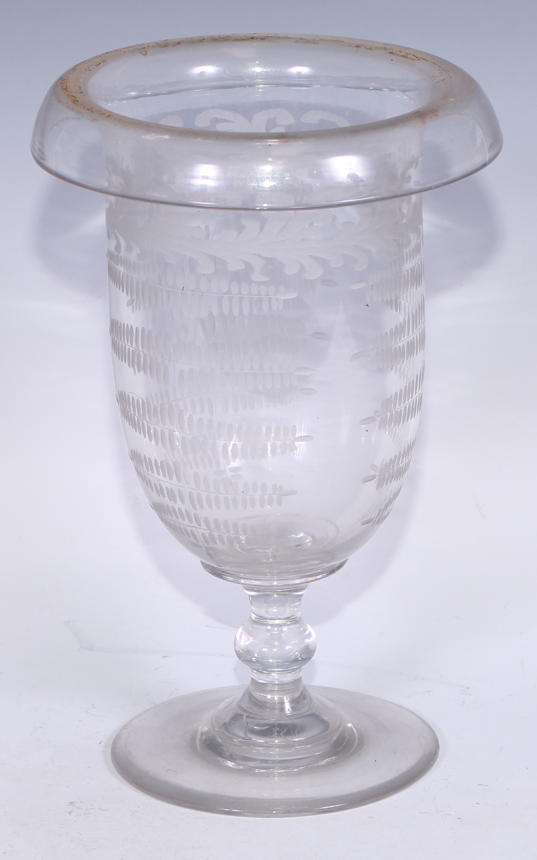 A 19th century etched glass campana vase, 24cm high, c.1880; George III ale glasses; a pair of - Bild 2 aus 12