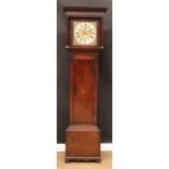 A George III oak longcase clock, 31cm square brass dial inscribed Stripling, Lichfield, silvered