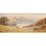 William Frederick Caswell, RBSA (active 1870-1914) Scottish Loch signed, watercolour, 23.5cm x 54cm