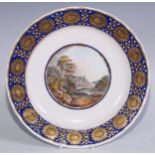 A Sampson Hancock Derby named view plate, Dun Ran in the County of Wicklow, Ireland, 25cm diameter