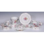 A Royal Crown Derby Posies pattern flared vase, 14cm diam, printed mar; dressing table boxes; milk