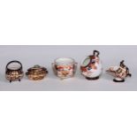 A Royal Crown Derby 6299 pattern miniature toy fish kettle, 7cm wide, printed marks; other