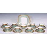 An Aynsley tea service, for eight, comprising cups, saucers, side plates and a bread and butter