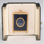 A Kitney and Co, gilt metal miniature photograph frame, 10.5cm, boxed