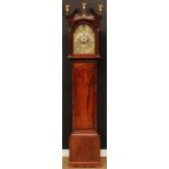 A George III Scottish mahogany longcase clock, 30.5cm arched brass dial inscribed John Lane,