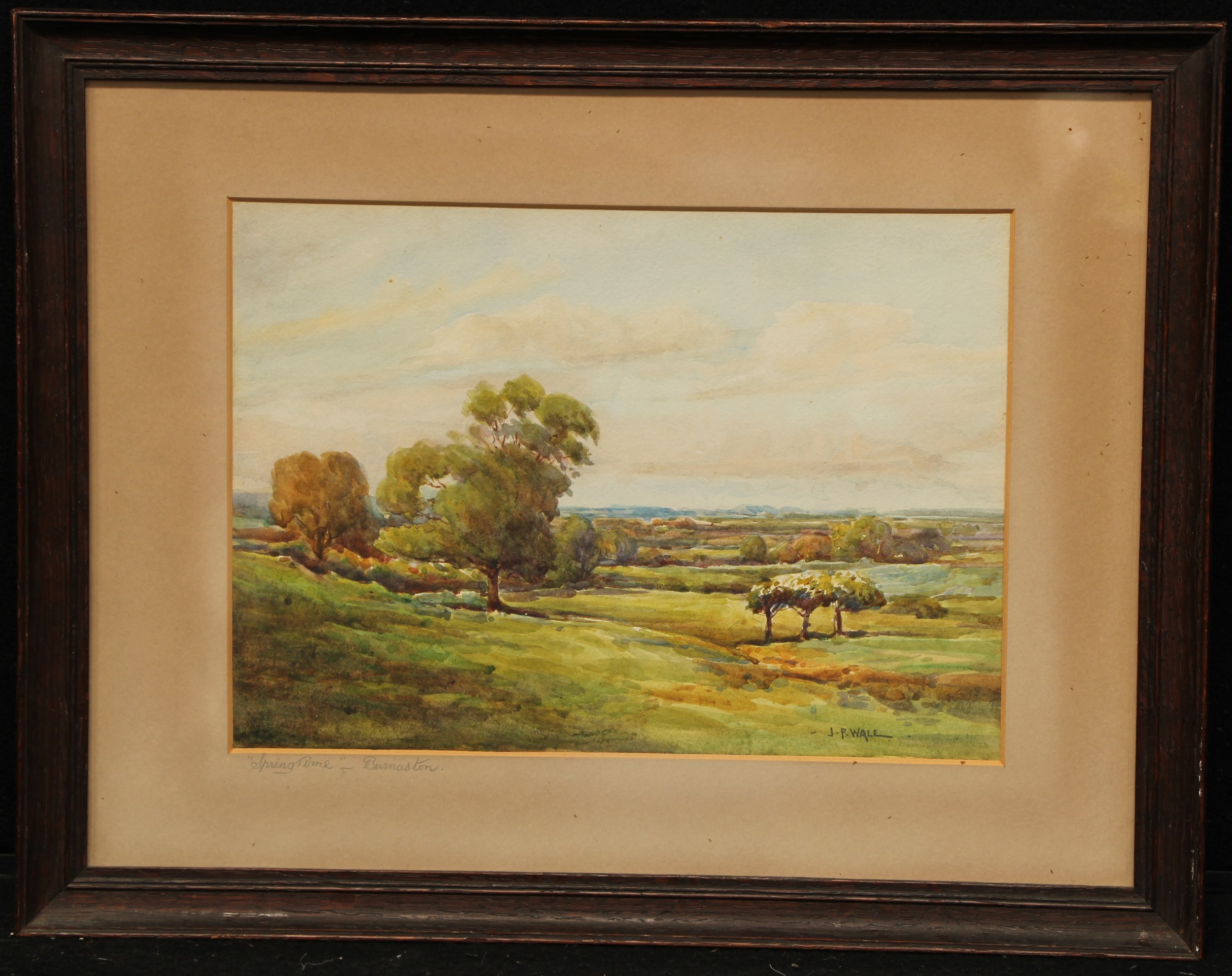 John Porter Wale (1860 - 1920) Spring Time Burnaston signed, watercolour, 18cm x 28cm - Bild 2 aus 4