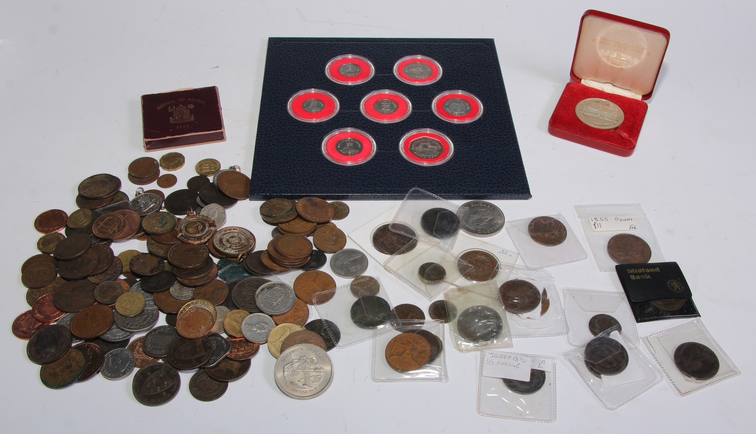 Coins - various pre-decimal base metal, States of Jersey One Thirteenth of a Shilling 187; other