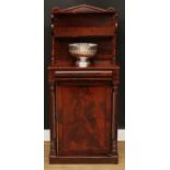 A George IV mahogany chiffonier, of narrow proportions, the superstructure with a waterfall