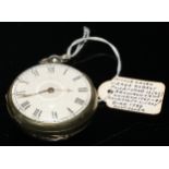 A George III pair cased verge fusee pocket watch, by Robert Fleetwood, Abchurch Lane, London, 4cm